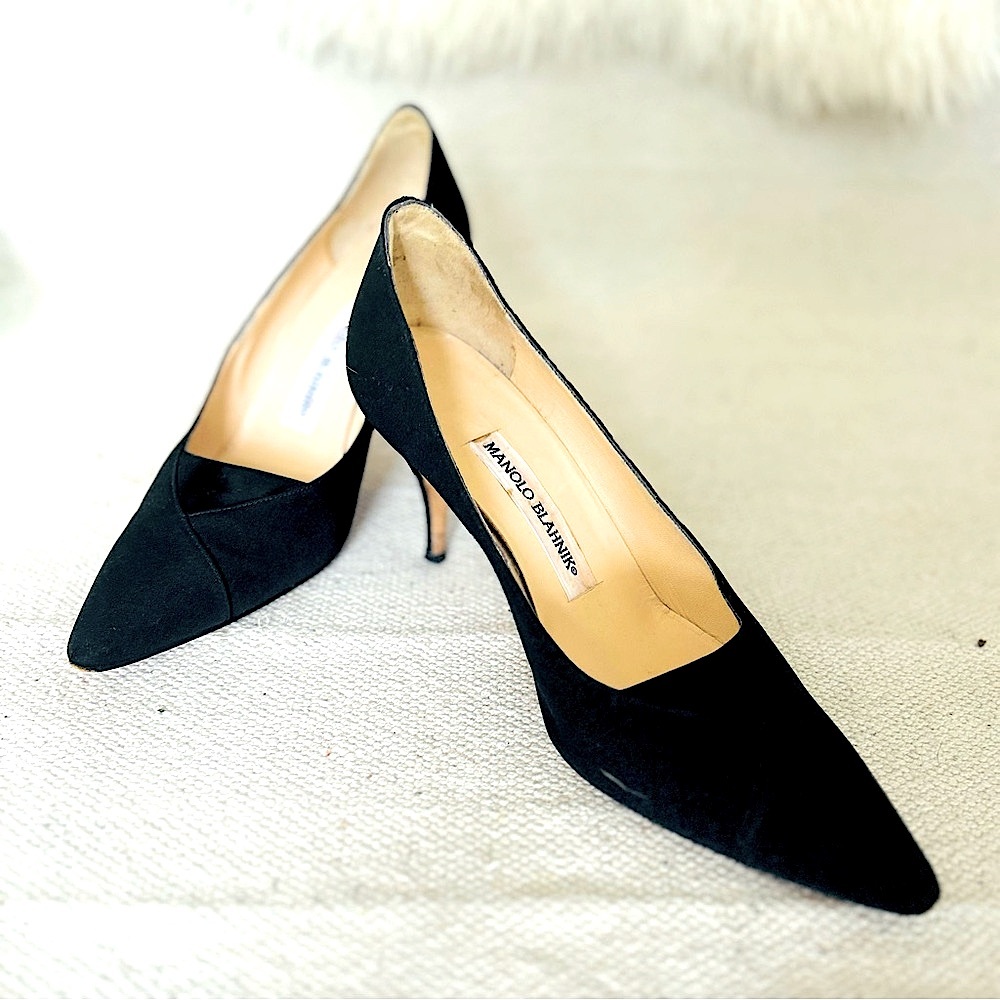 ❤️ Sale ❤️ Manolo Blahnik BB Textile-and-Suede Pump, EUC - Picture 3 of 16
